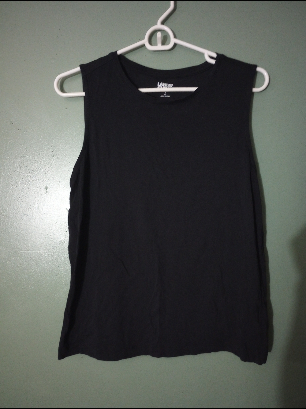 Lands' End Black Sleeveless Crewneck Tank